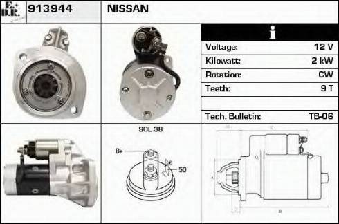 EDR 913944 - Стартер autocars.com.ua