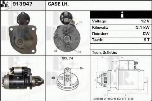 EDR 913947 - Стартер autocars.com.ua