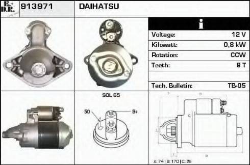 EDR 913971 - Стартер autocars.com.ua