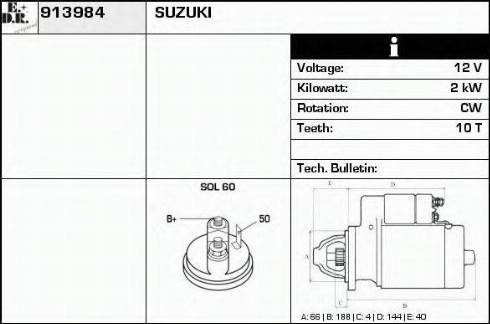 EDR 913984 - Стартер avtokuzovplus.com.ua