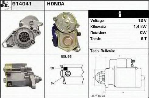 EDR 914041 - Стартер avtokuzovplus.com.ua