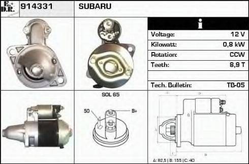 EDR 914331 - Стартер autocars.com.ua