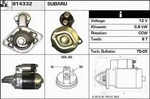 EDR 914332 - Стартер autocars.com.ua