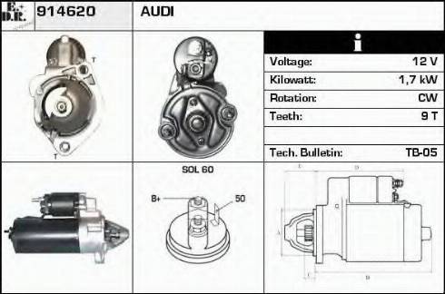 EDR 914620 - Стартер autocars.com.ua