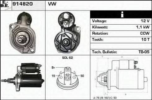 EDR 914820 - Стартер avtokuzovplus.com.ua