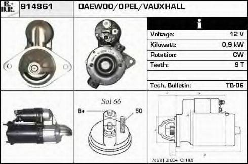 EDR 914861 - Стартер avtokuzovplus.com.ua