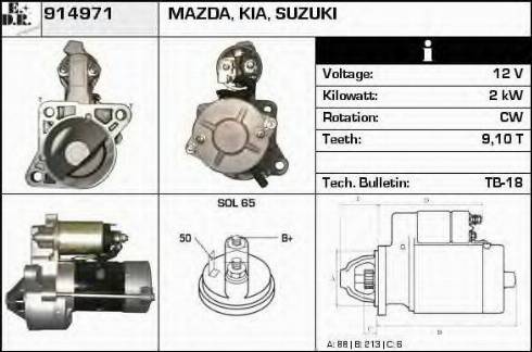 EDR 914971 - Стартер avtokuzovplus.com.ua