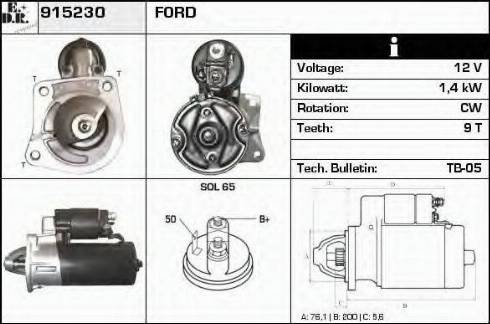 EDR 915230 - Стартер avtokuzovplus.com.ua