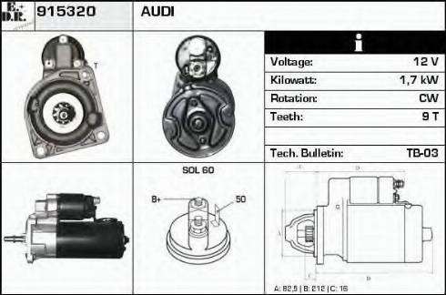 EDR 915320 - Стартер avtokuzovplus.com.ua