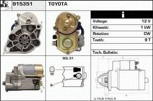 EDR 915351 - Стартер autocars.com.ua