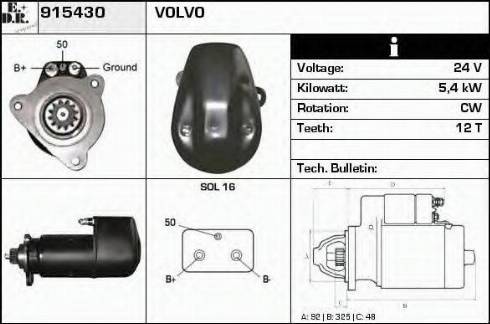 EDR 915430 - Стартер autocars.com.ua