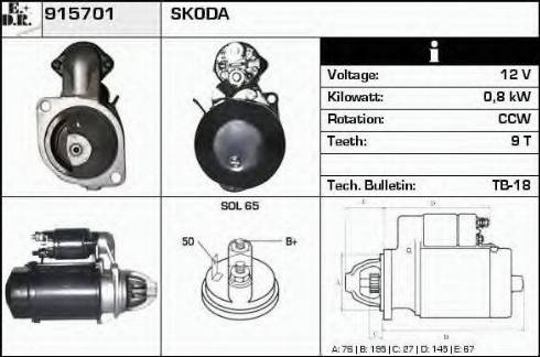 EDR 915701 - Стартер autocars.com.ua