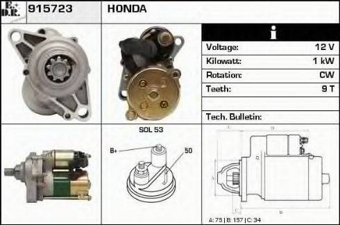 EDR 915723 - Стартер autocars.com.ua