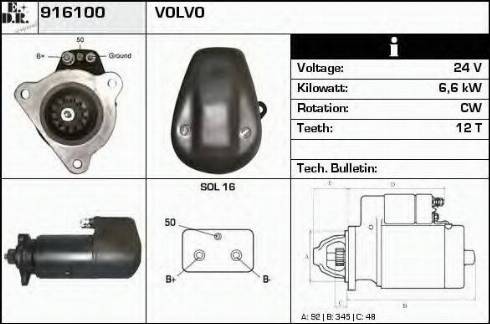 EDR 916100 - Стартер autocars.com.ua