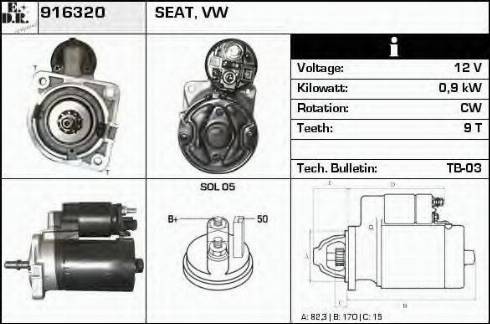 EDR 916320 - Стартер avtokuzovplus.com.ua