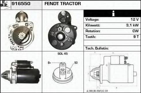 EDR 916550 - Стартер avtokuzovplus.com.ua