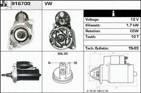 EDR 916700 - Стартер avtokuzovplus.com.ua