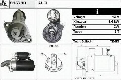 EDR 916780 - Стартер avtokuzovplus.com.ua