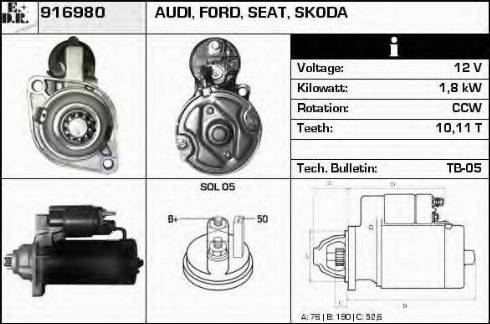 EDR 916980 - Стартер avtokuzovplus.com.ua