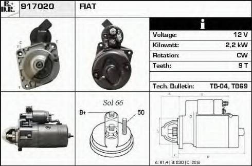 EDR 917020 - Стартер avtokuzovplus.com.ua