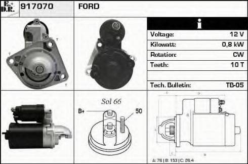 EDR 917070 - Стартер autocars.com.ua