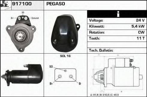 EDR 917100 - Стартер autocars.com.ua