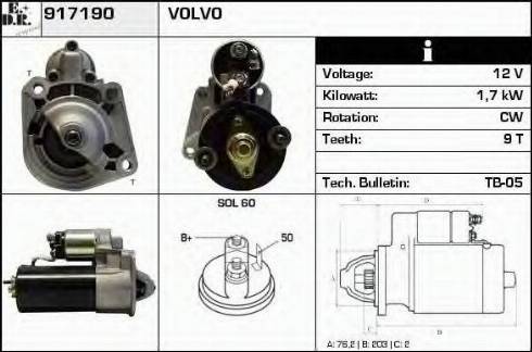 EDR 917190 - Стартер avtokuzovplus.com.ua