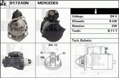 EDR 917240N - Стартер autocars.com.ua