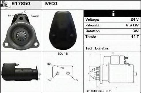 EDR 917850 - Стартер autocars.com.ua