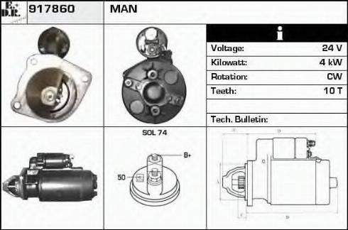 EDR 917860 - Стартер autocars.com.ua