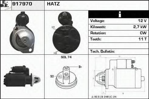 EDR 917970 - Стартер avtokuzovplus.com.ua