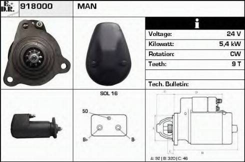 EDR 918000 - Стартер autocars.com.ua