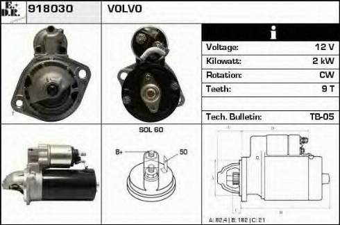 EDR 918030 - Стартер autocars.com.ua