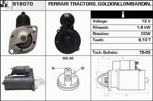 EDR 918070 - Стартер autocars.com.ua