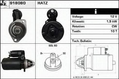 EDR 918080 - Стартер autocars.com.ua