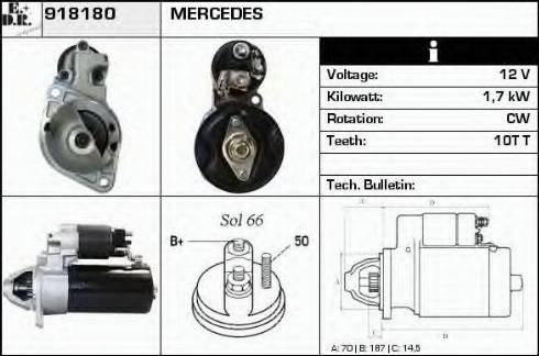 EDR 918180 - Стартер autocars.com.ua