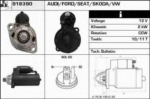 EDR 918390 - Стартер autocars.com.ua