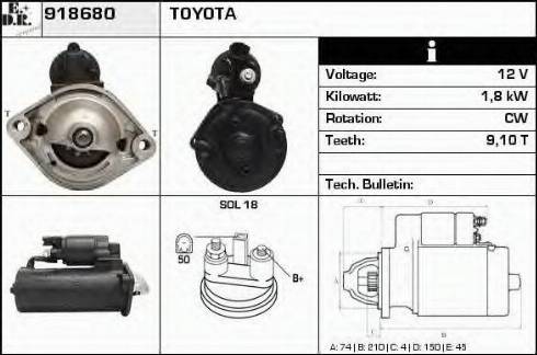 EDR 918680 - Стартер autocars.com.ua