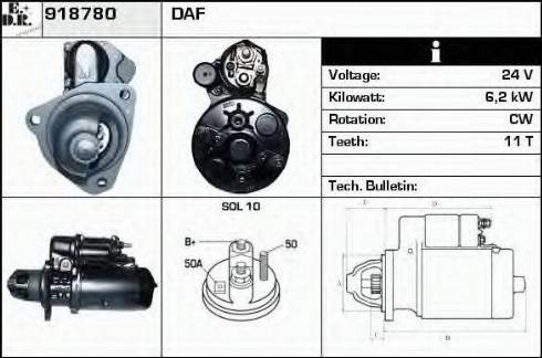 EDR 918780 - Стартер avtokuzovplus.com.ua