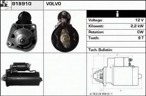 EDR 918910 - Стартер autocars.com.ua