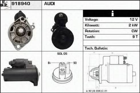 EDR 918940 - Стартер avtokuzovplus.com.ua