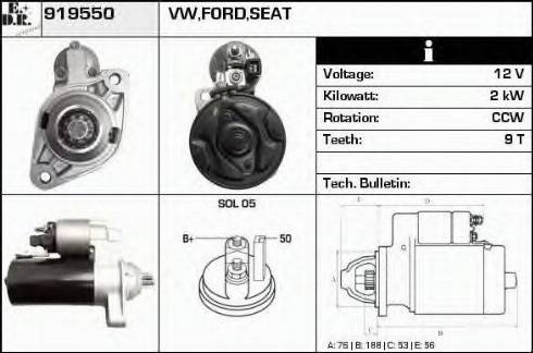 EDR 919550 - Стартер autocars.com.ua