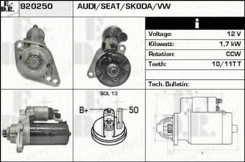 EDR 920250 - Стартер autocars.com.ua