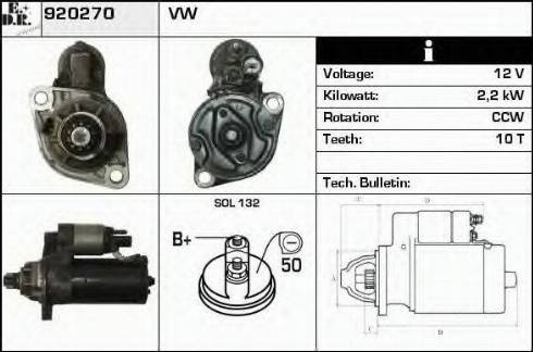 EDR 920270 - Стартер avtokuzovplus.com.ua