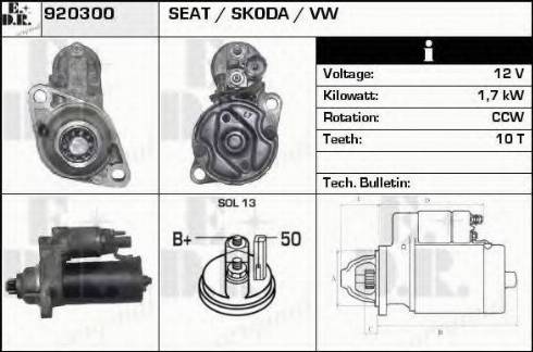 EDR 920300 - Стартер autocars.com.ua