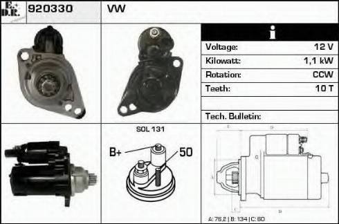 EDR 920330 - Стартер avtokuzovplus.com.ua