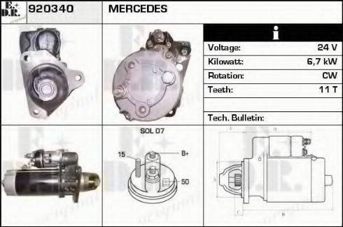 EDR 920340 - Стартер autocars.com.ua