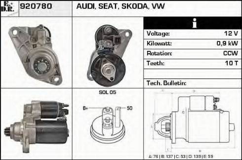 EDR 920780 - Стартер avtokuzovplus.com.ua