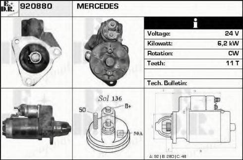 EDR 920880 - Стартер autocars.com.ua