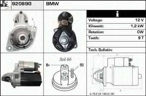 EDR 920890 - Стартер autocars.com.ua